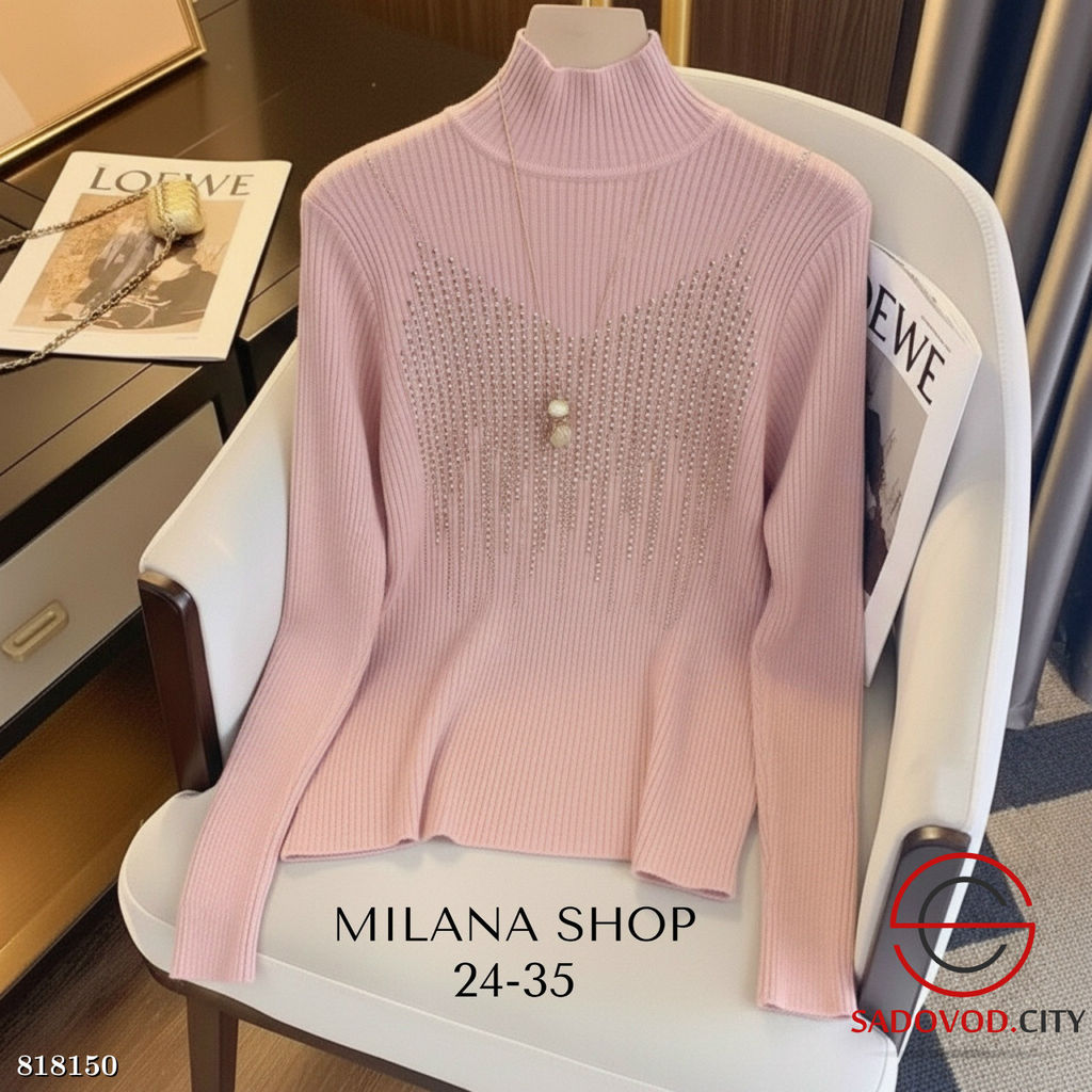 Кашемировая кофта со стразами - Bruno фото 5