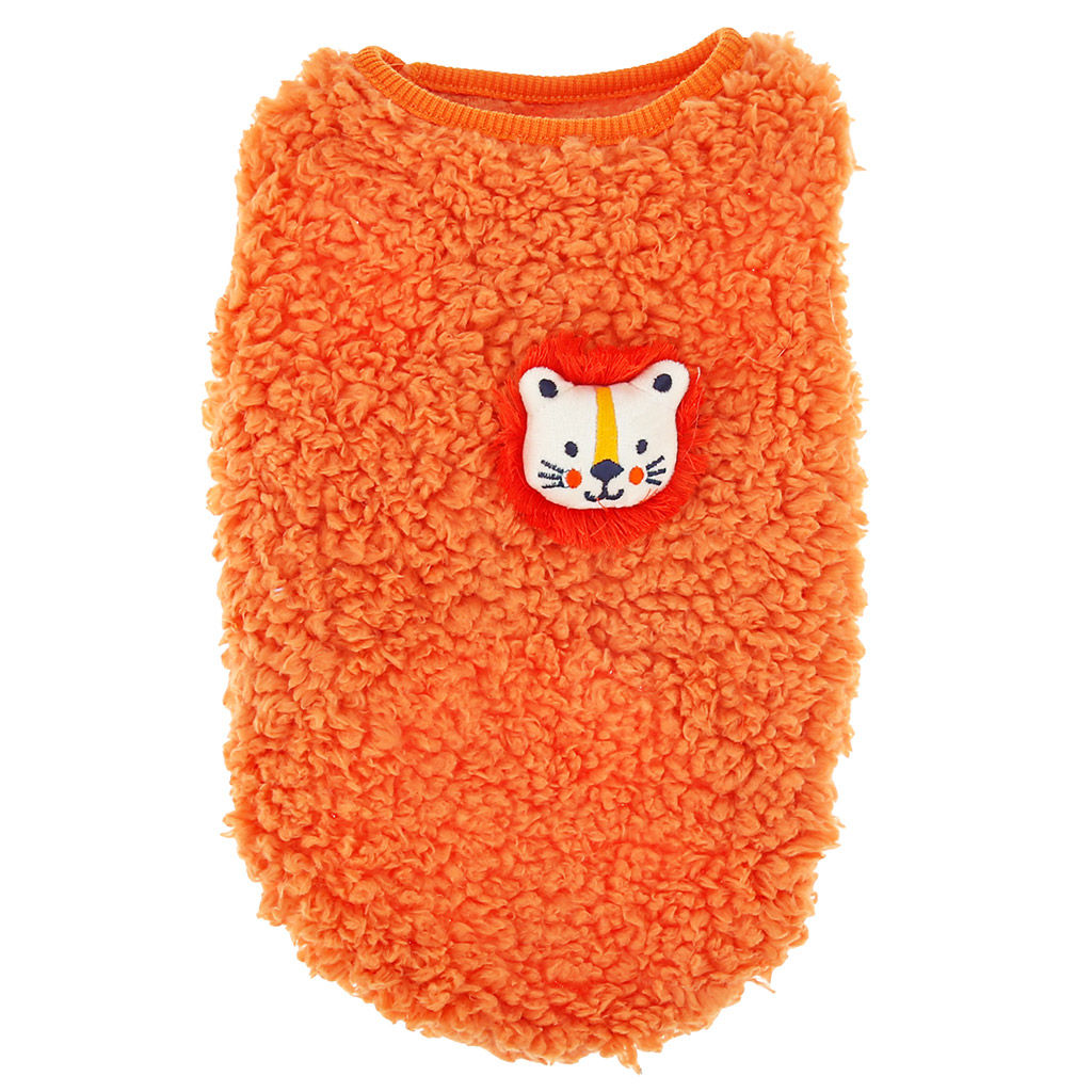 Пэт тойс (Pet toys) Одежда для собаки Жилетка с декором - лев, р-р L, длина спинки 28см/обхват груди 36см/обхват шеи 20см, цвет-оранжевый, искусственный мех (100% полиэстер) (Китай) фото 5