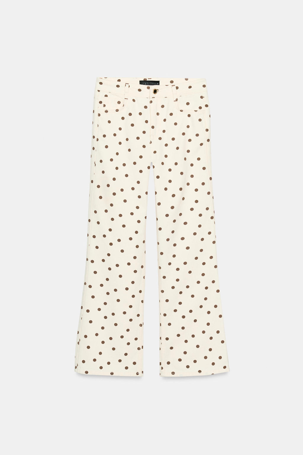 JEANS Z1975 MINI FLARE TIRO MEDIO LUNARES / Blanco roto - Zara фото 9