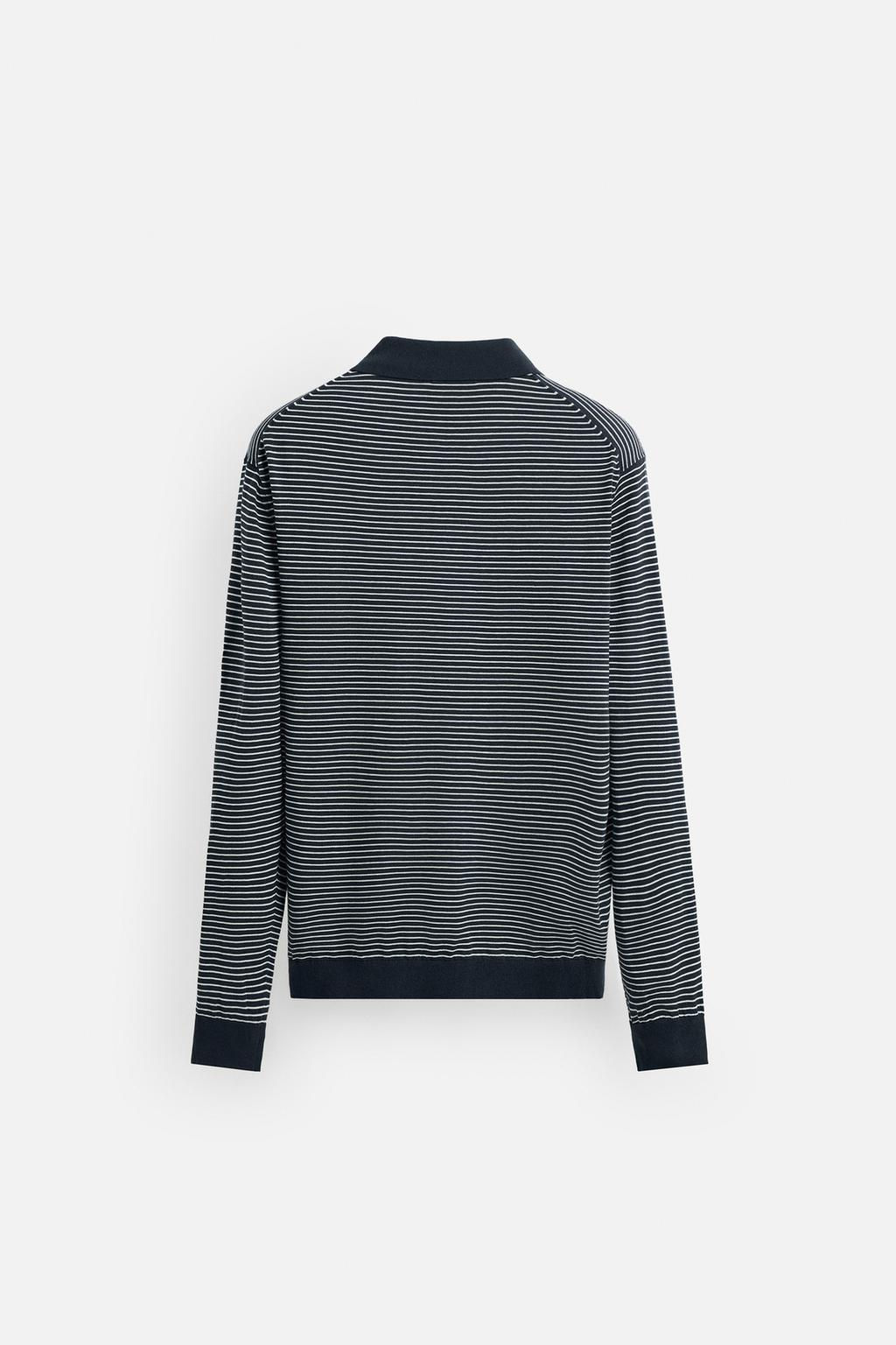 STRIPED KNIT POLO SHIRT - Zara фото 8