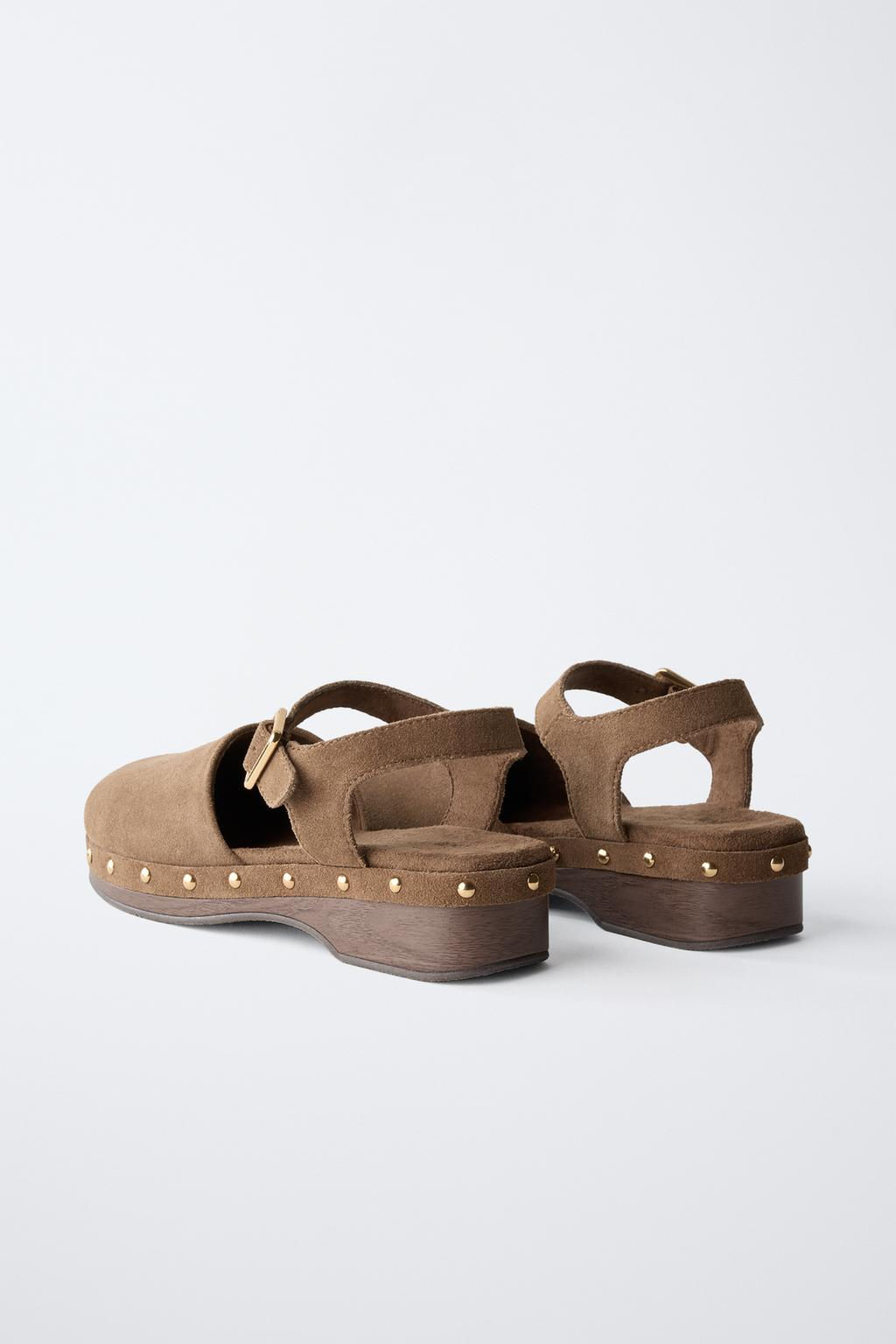 SPLIT LEATHER CLOGS - Zara фото 4