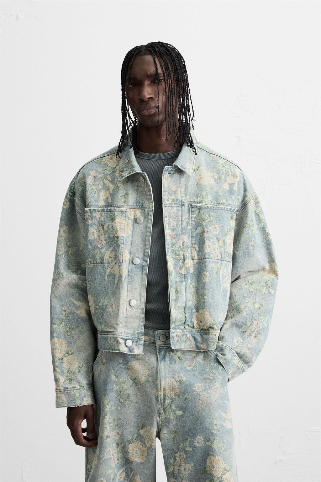 FLORAL PRINT DENIM JACKET - Zara фото 4