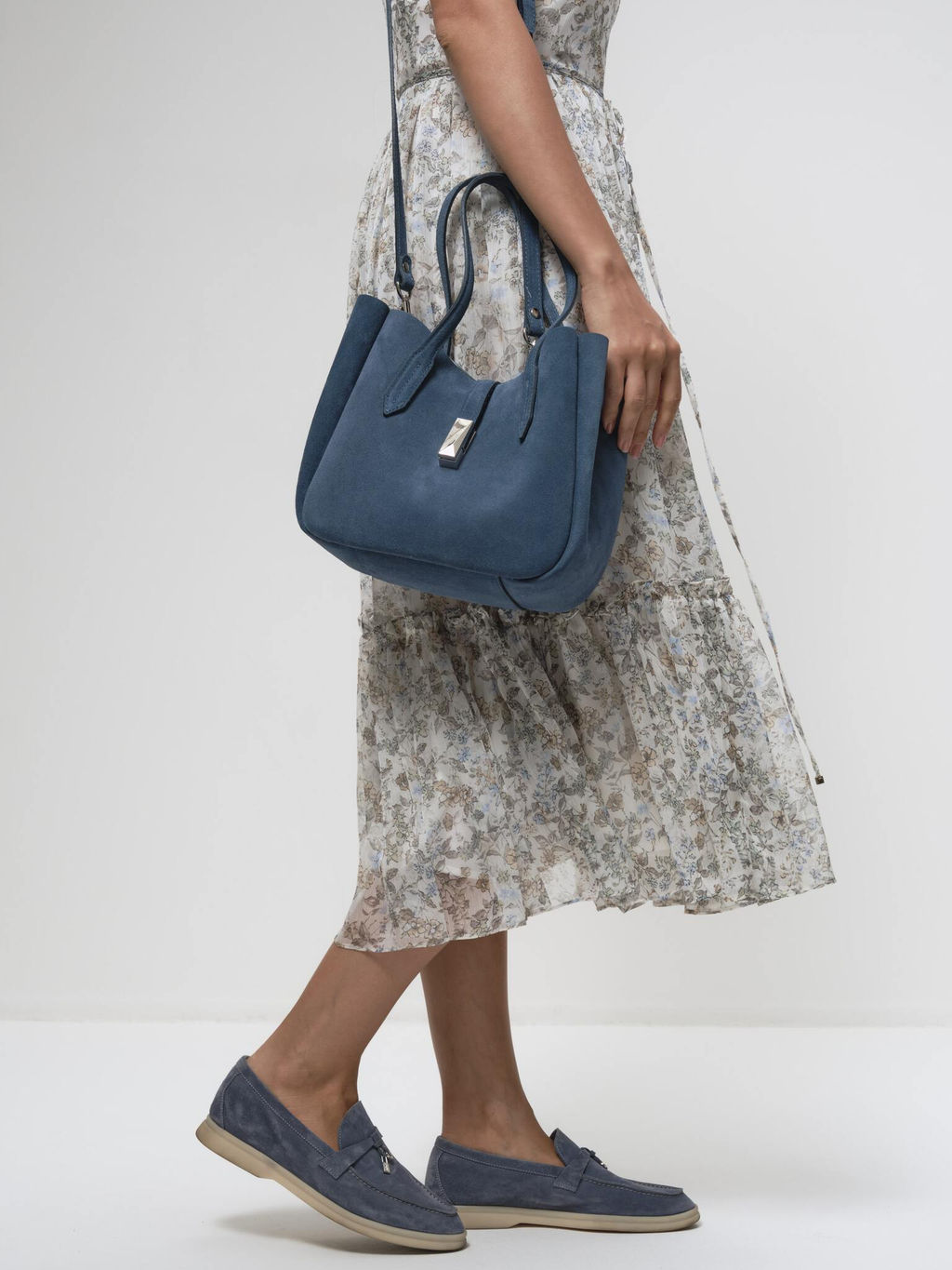 Замшевая сумка Sophie DBR 31059 синий туман  фото 7