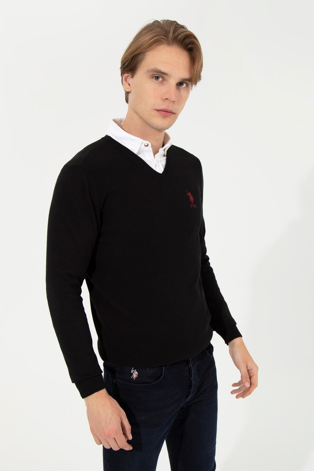 Мужской черный трикотажный свитер Basic - U.s. polo assn фото 14