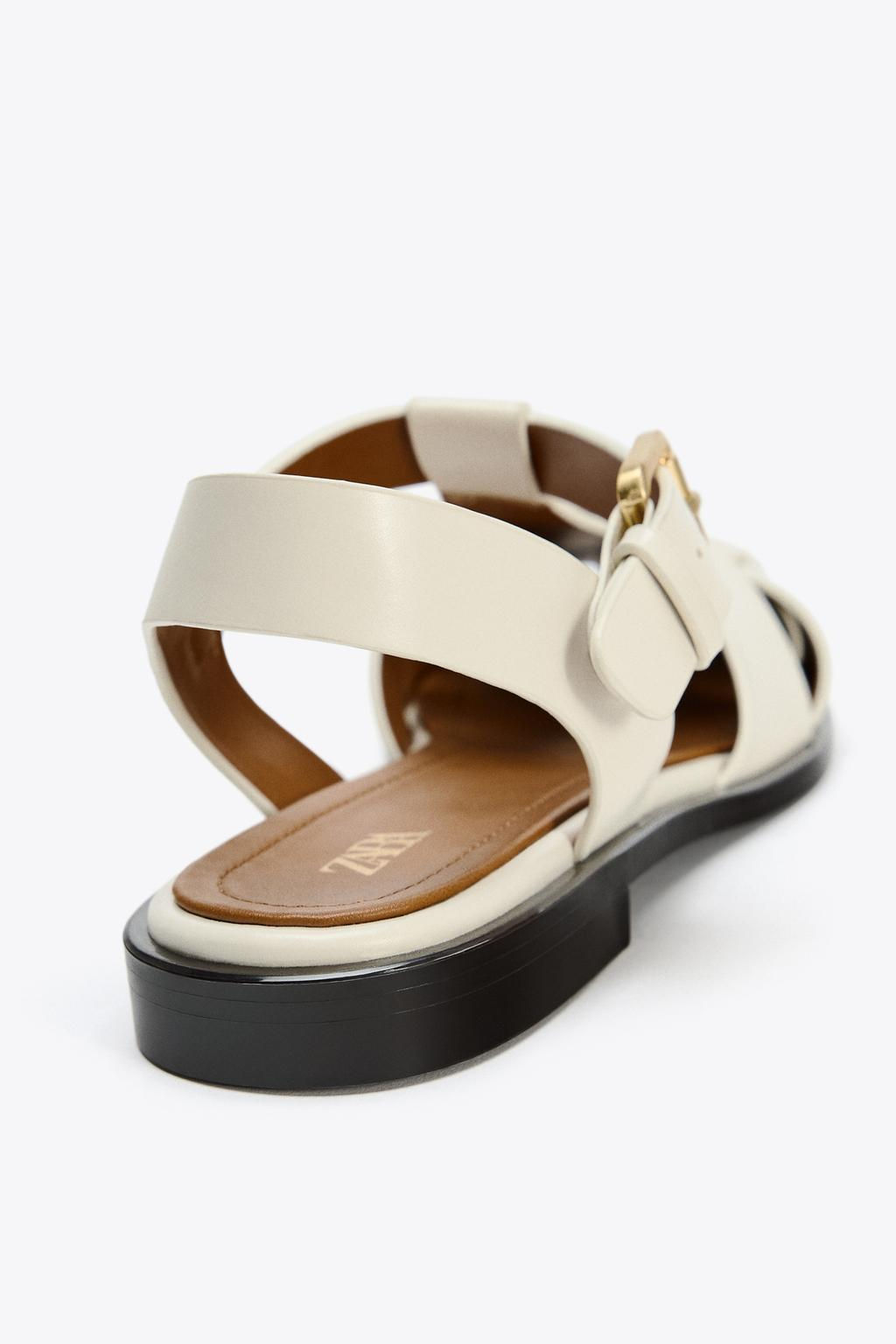 FLAT CAGE SANDALS - Zara фото 5