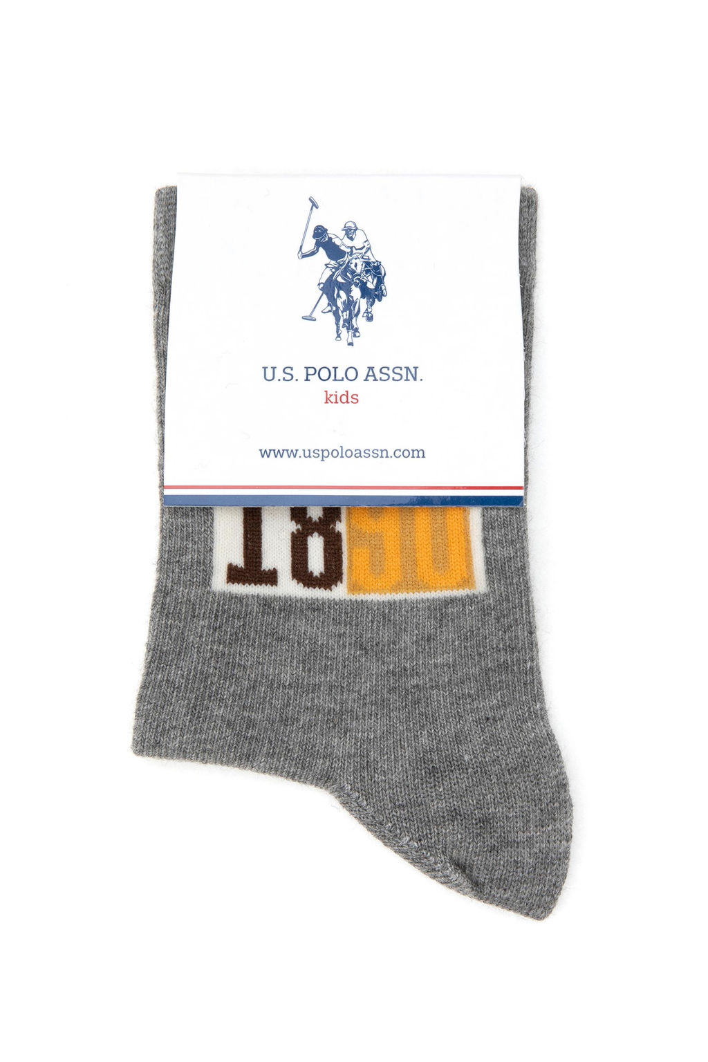 Erkek _ocuk Gri Melanj Soket _orap - U.s. polo assn фото 4