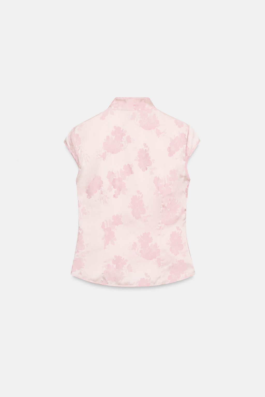 TOP SATINADO JACQUARD BOTONES / Rosa