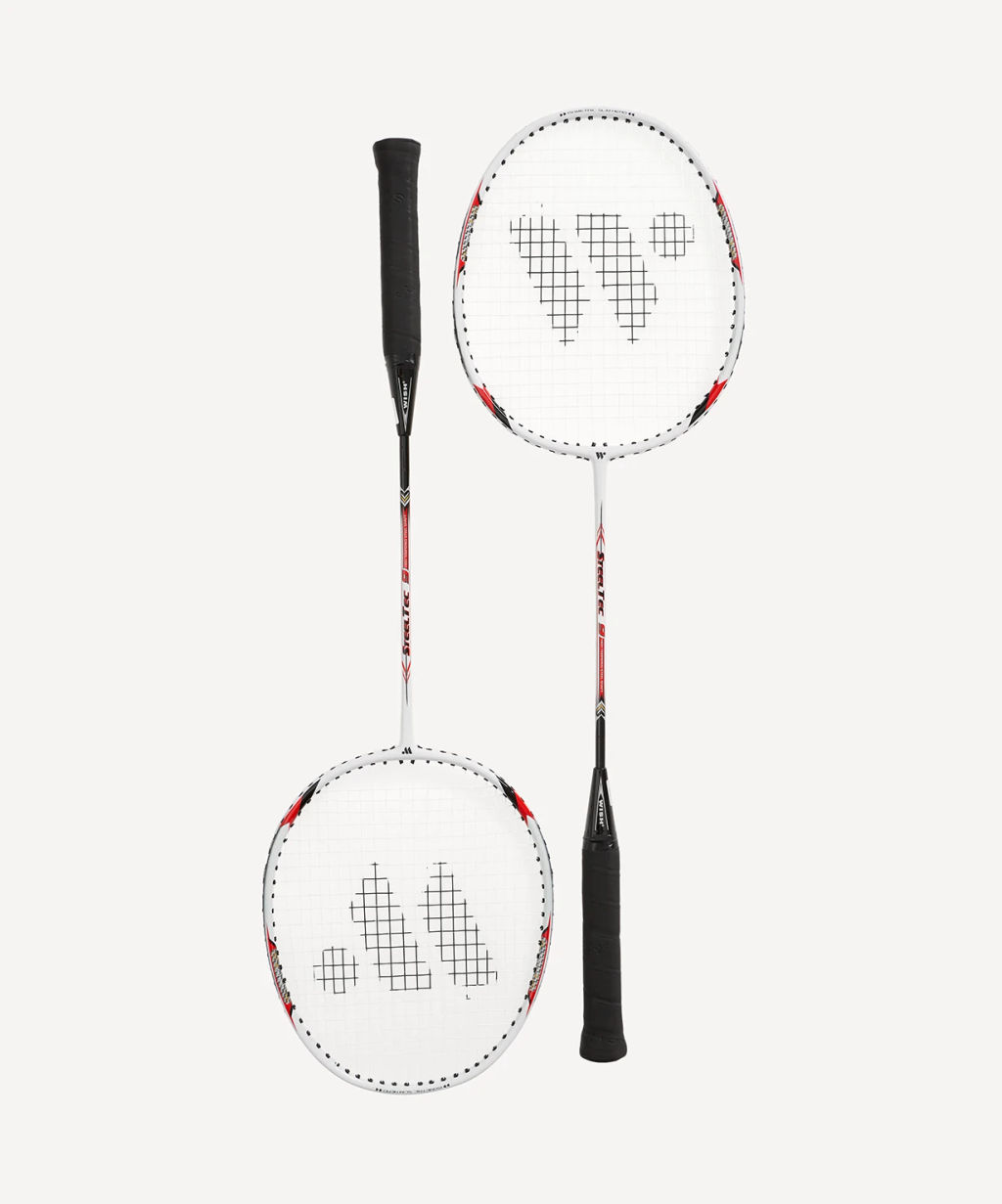 Набор для бадминтона Wish Steeltec 9 (2 ракетки), белый/красный  фото 2