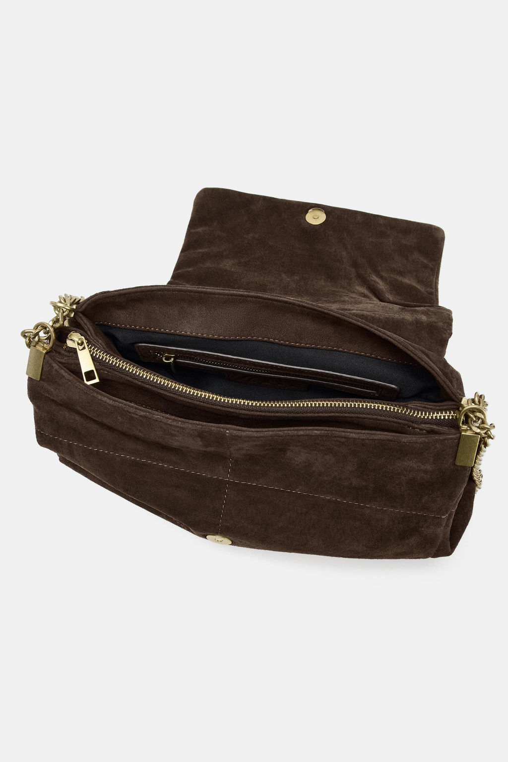 SPLIT SUEDE LEATHER SHOULDER BAG - Zara фото 21