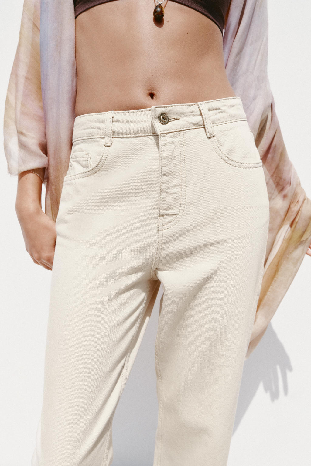 JEANS Z.02 STRAIGHT ANKLE HIGH-WAIST - Zara фото 13