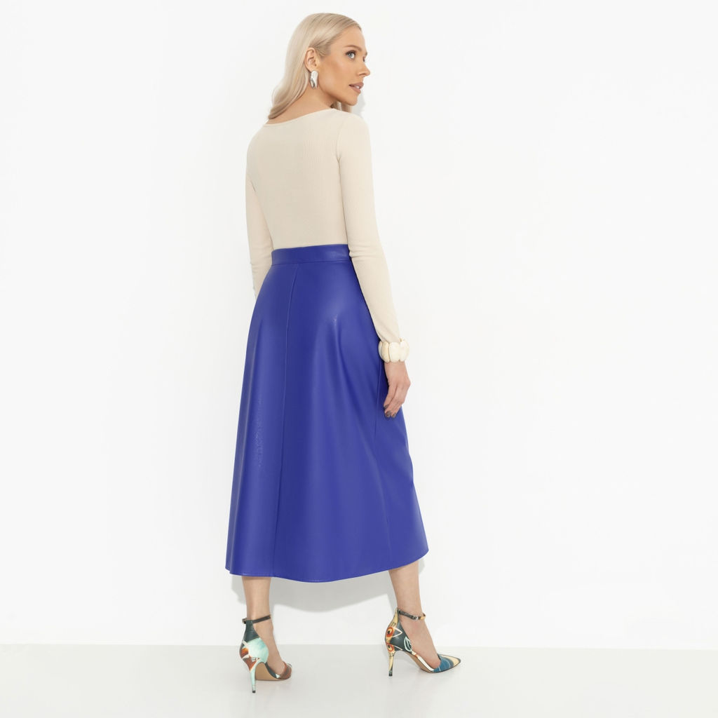 Юбка из мягкой экокожи, Откровенно шикарная (синий) - Charutti фото 5