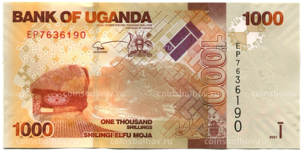 1000 шиллингов 2021 года Уганда