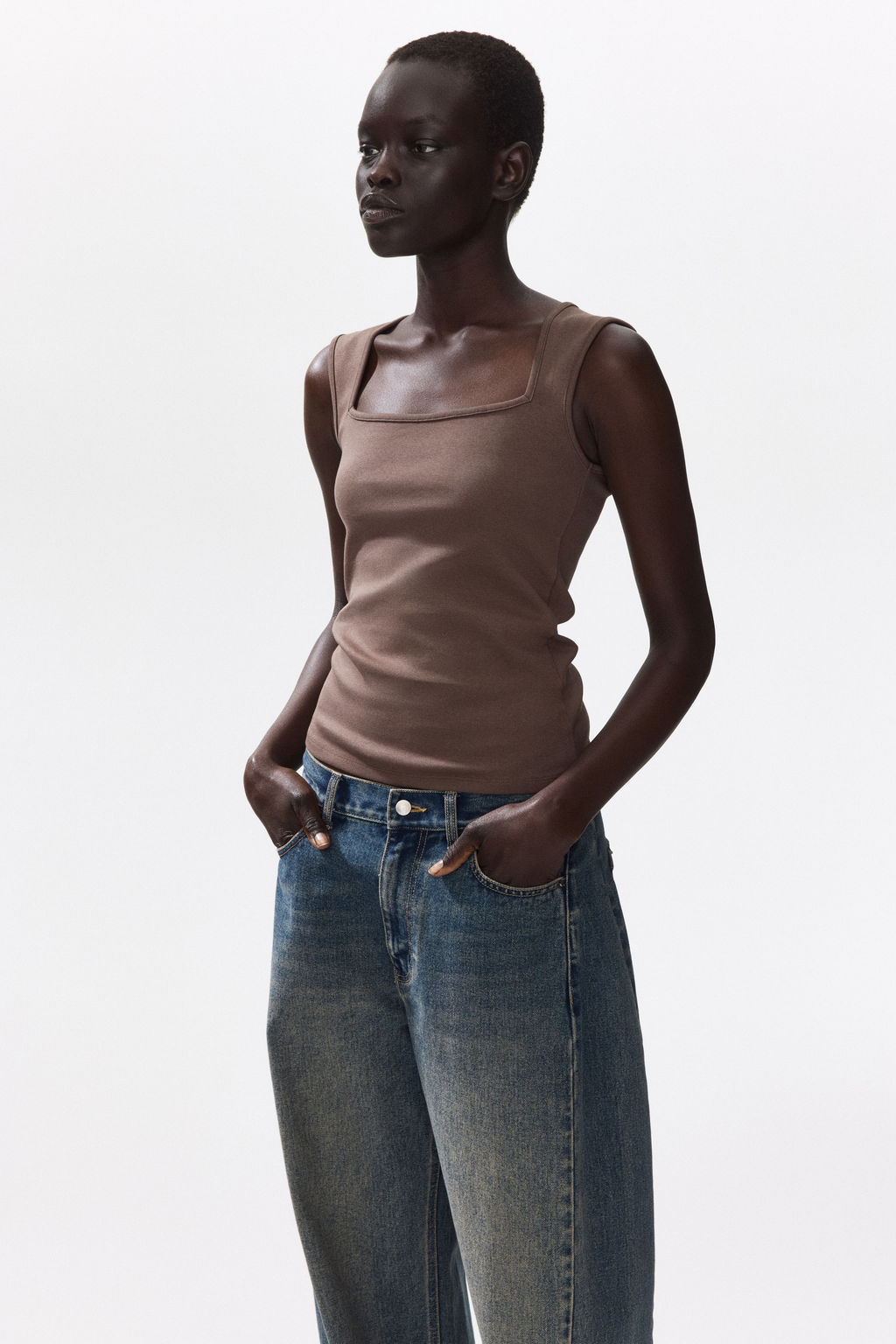 Top de canal? con escote cuadrado - H&m фото 4