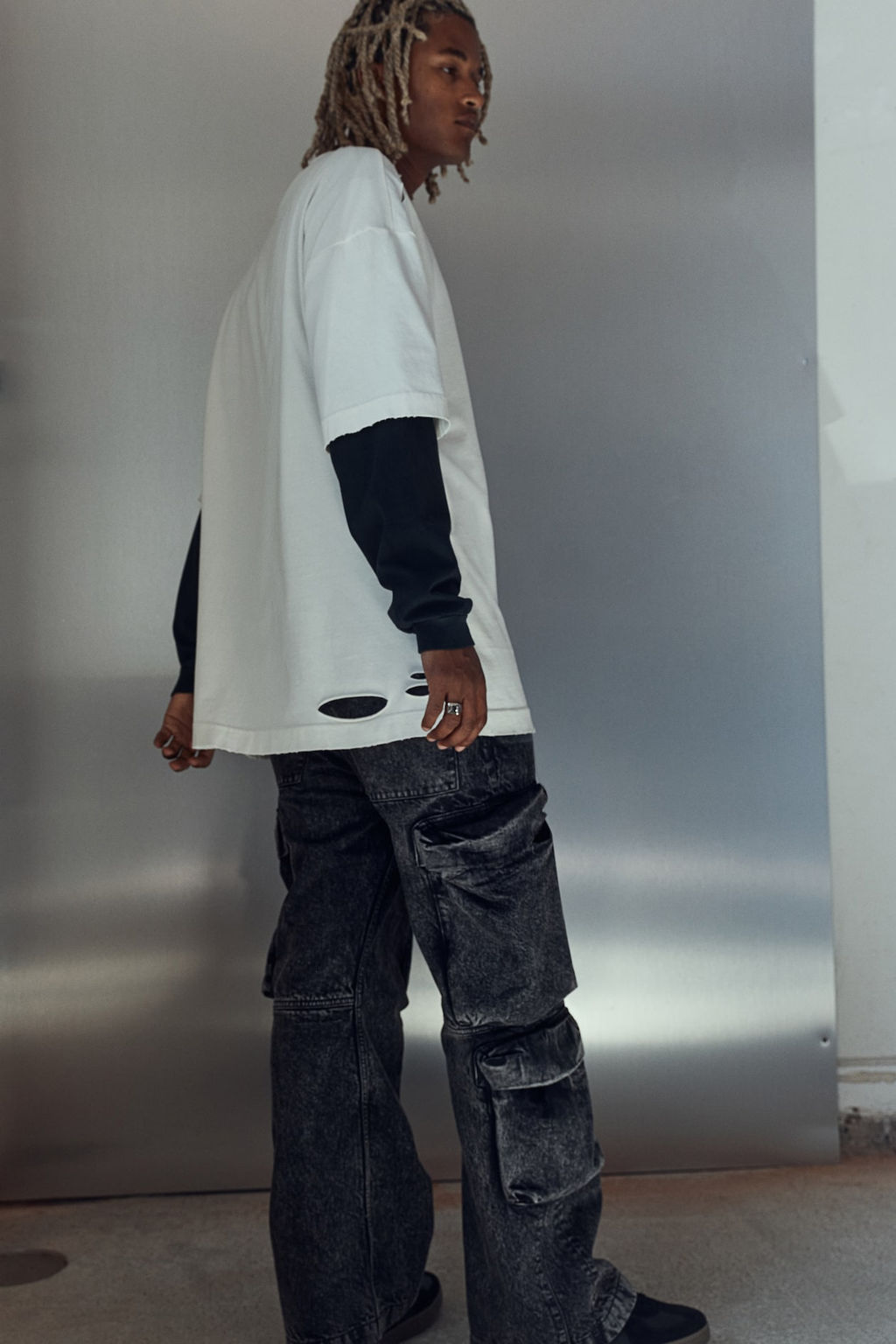 Camiseta con efecto desgastado Oversized Fit - H&m фото 4