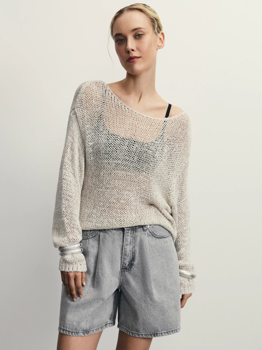 Джинсовые шорты со складками / Zarina