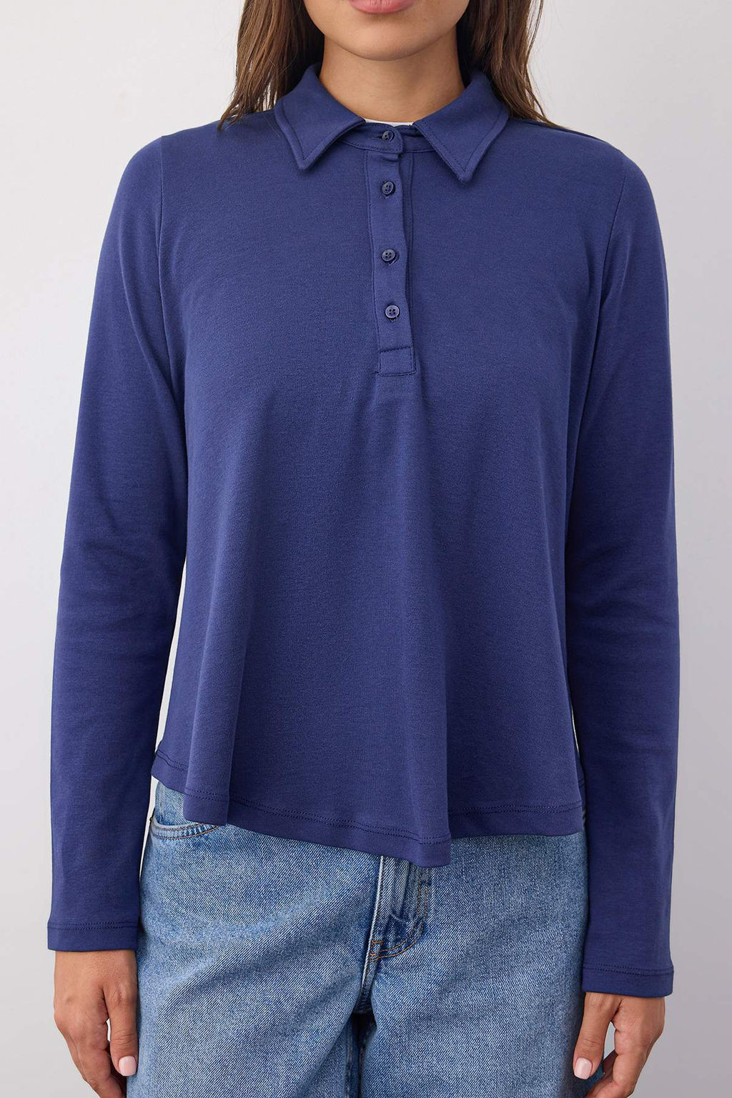 Pembe Tok Kumasl? Polo Yaka Dugmeli Relaxed/Rahat Kal?p Orme Bluz TWOAW26BZ00074