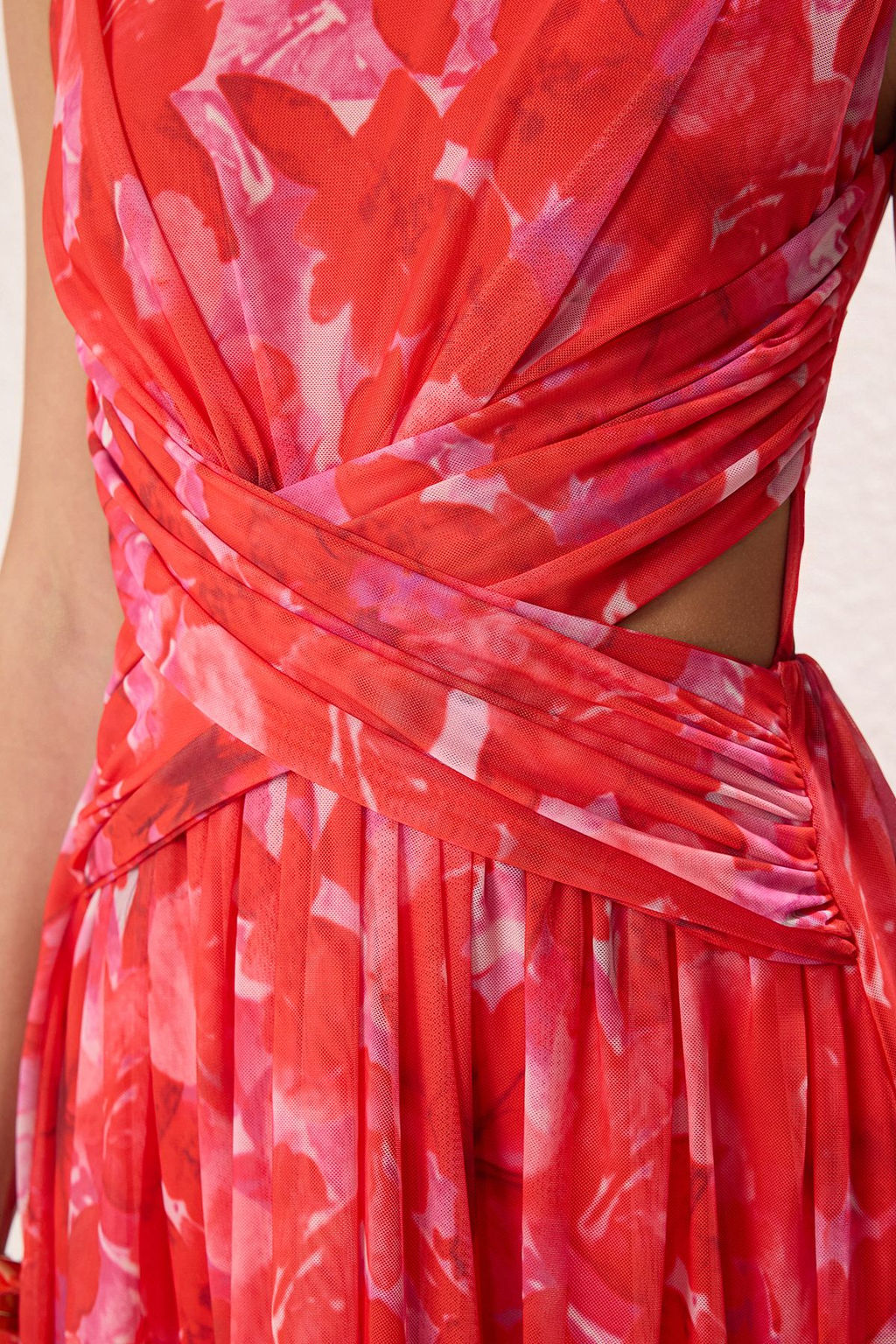 TRENDYOLMILLA Kahverengi Pencere/Cut Out Detayl? Orme Tul Elbise TPRSS24EL00022 фото 11