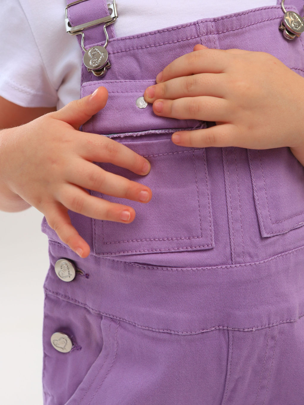 Полукомбинезон джинсовый для девочек - Синий мир фото 12