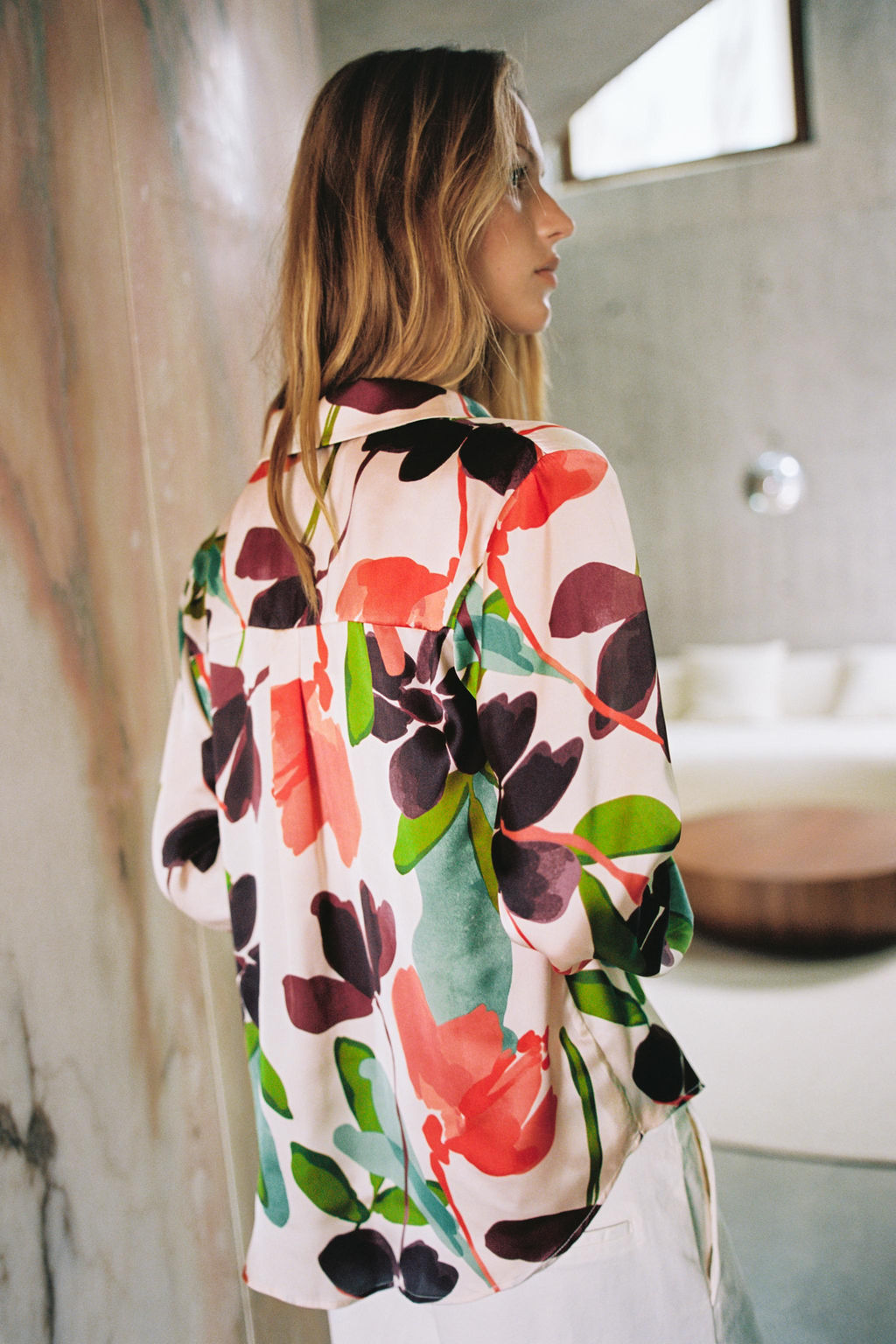 CAMISA SATINADA ESTAMPADO FLORAL / Multicolor - Zara фото 3