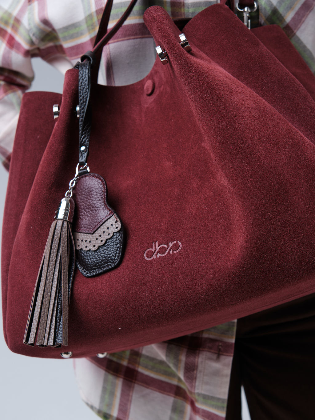 Замшевая сумка с матрешкой Vasilisa DBR 31210 махагон  фото 12