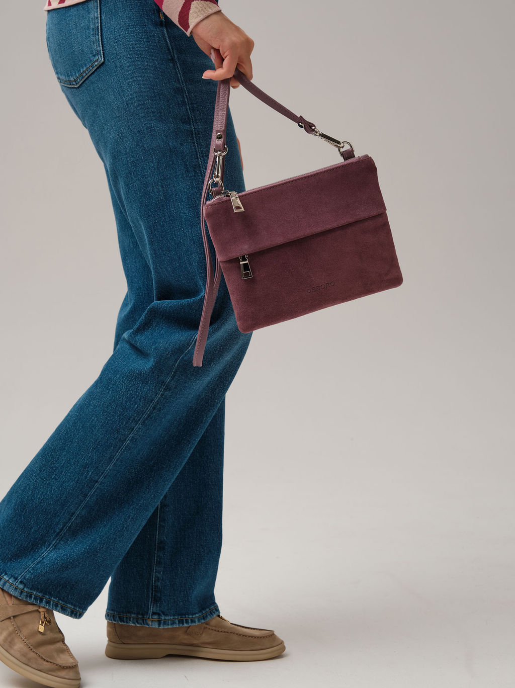 Замшевая сумка Deboro 3017 дым.лиловый