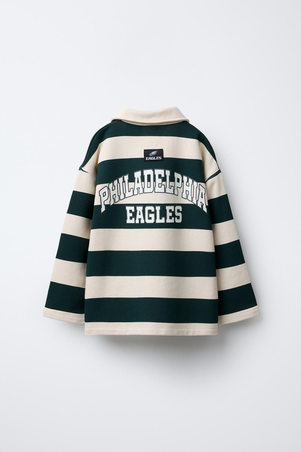 PHILADELPHIA EAGLES  NFL STRIPED POLO SWEATSHIRT - Zara фото 3