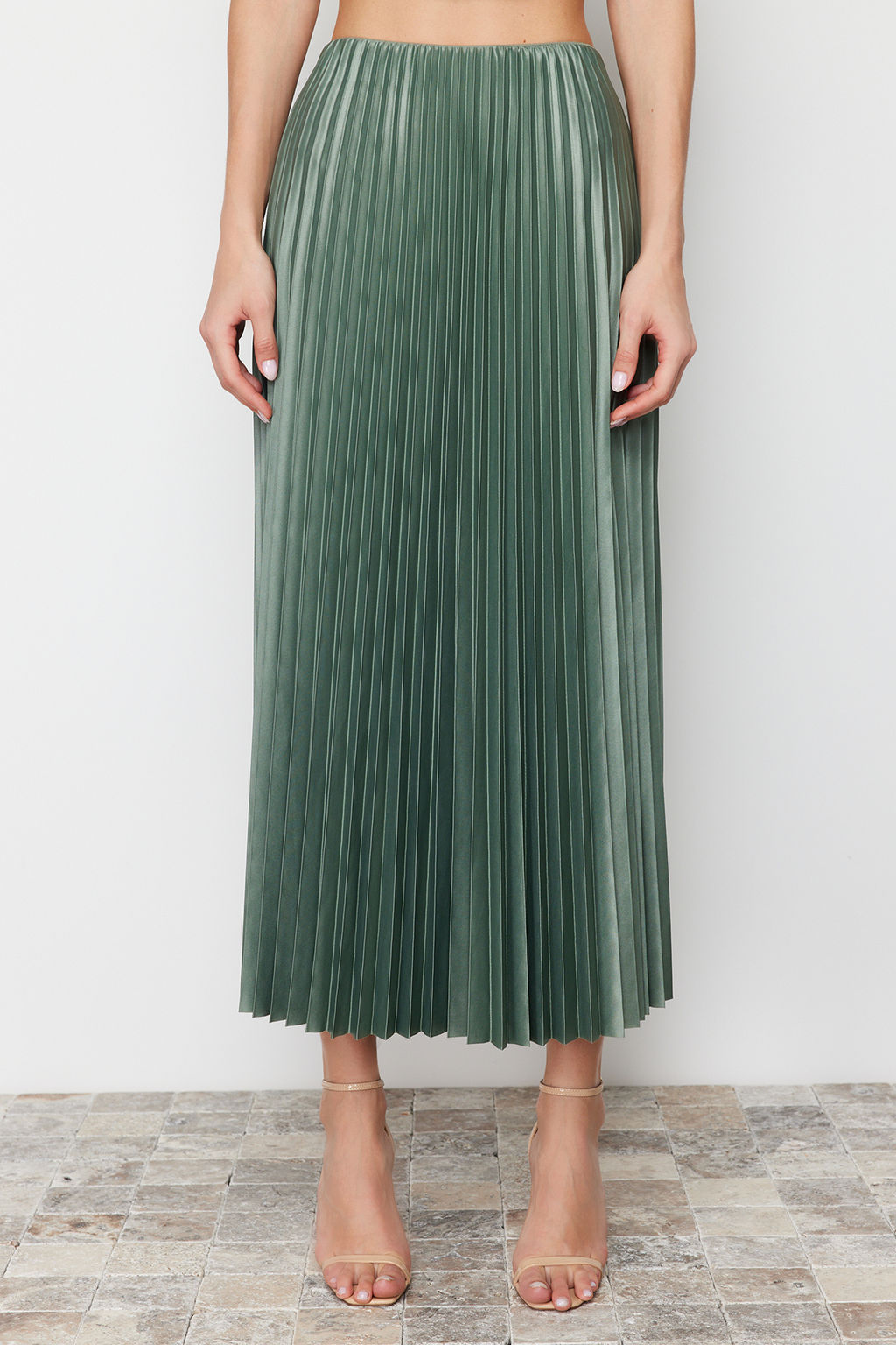 Mint Piliseli Maxi Esnek Orme Etek TWOSS24ET00041