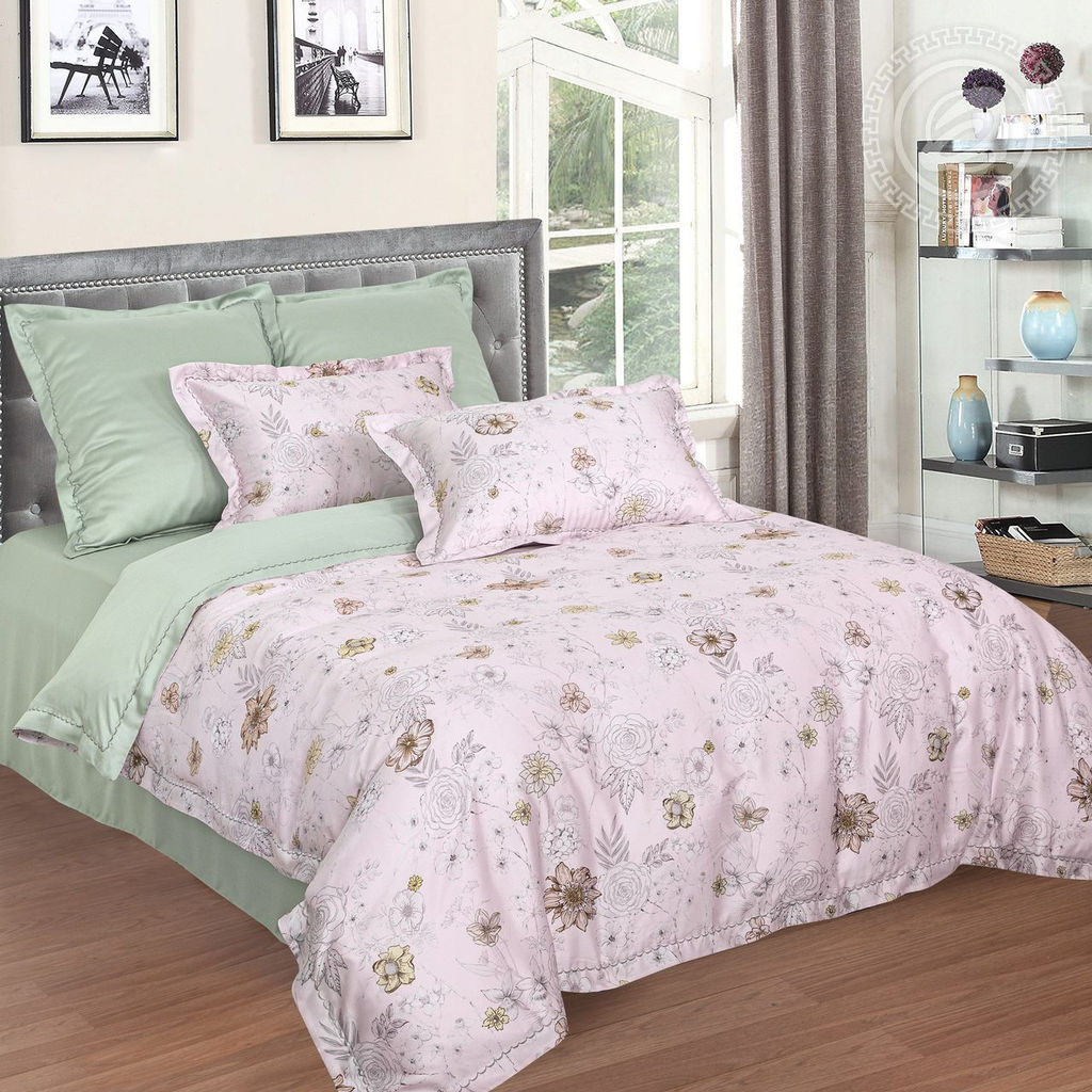 Постельное белье Фания (тенсель) Евро/Пододеяльник (молния, ушки): 1 шт.- 220*200; Простыня: 1 шт.- 260*240; Наволочка (молния, ушки): 2 шт.- 70*70; Наволочка (молния, ушки): 2 шт.- 50*70 Тенсел