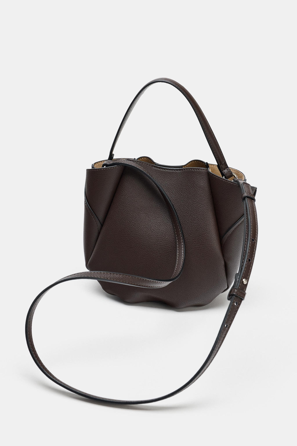 MINI BUCKET BAG WITH TOPSTITCHING - Zara фото 12