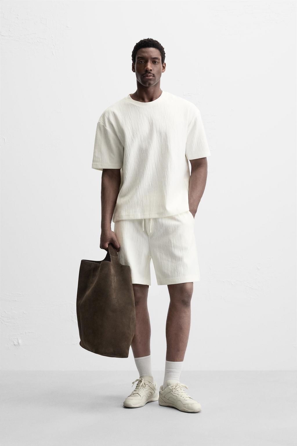 TEXTURED JOGGER BERMUDA SHORTS - Zara фото 2