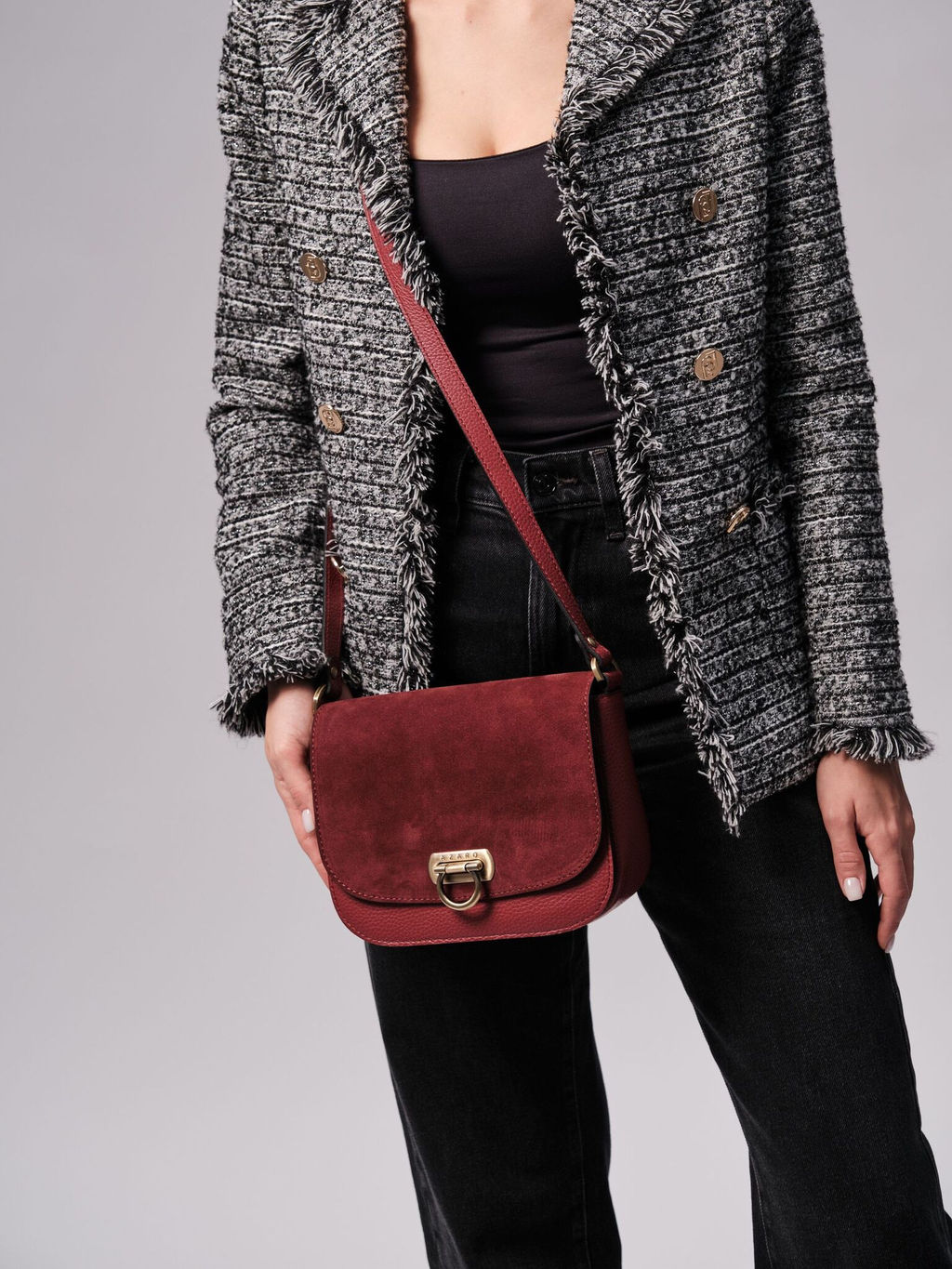 Сумка замшевая Azaro 30741 бордовое вино