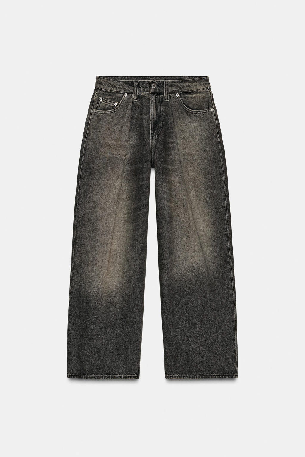 ZW COLLECTION WIDE-LEG MID-WAIST JEANS WITH DARTS - Zara фото 6