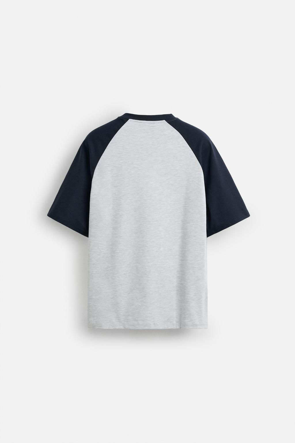 T-SHIRT WITH CONTRAST SLEEVES - Zara фото 8
