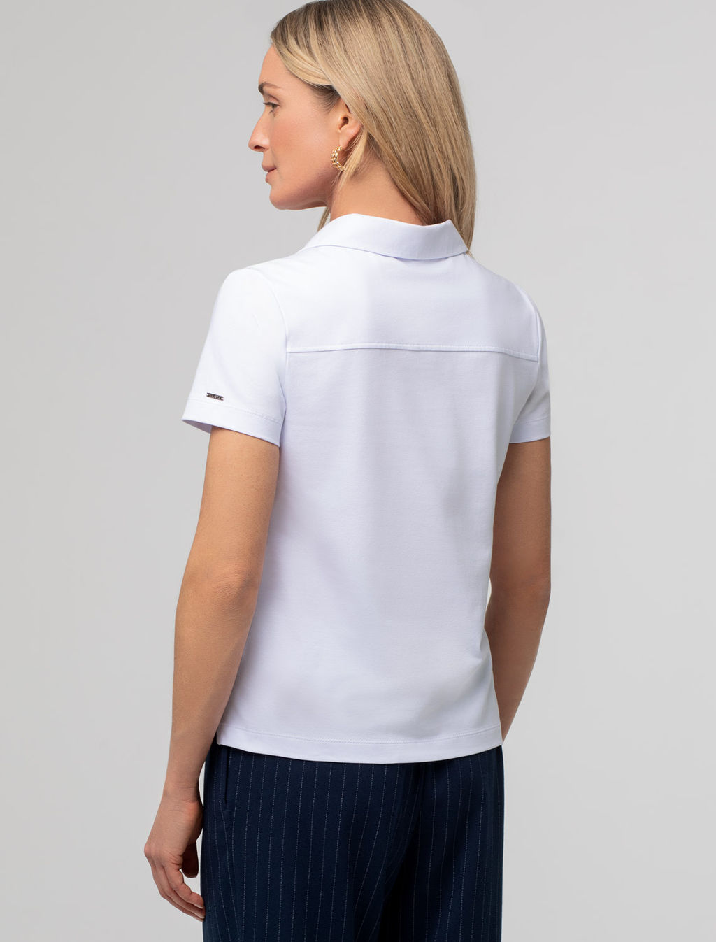 Футболка-поло Vilatte из хлопка с эластаном белый  фото 4