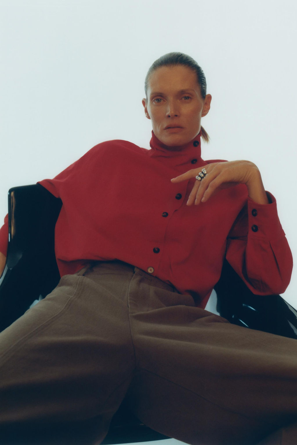 HIGH NECK WRAP SHIRT - Zara фото 10