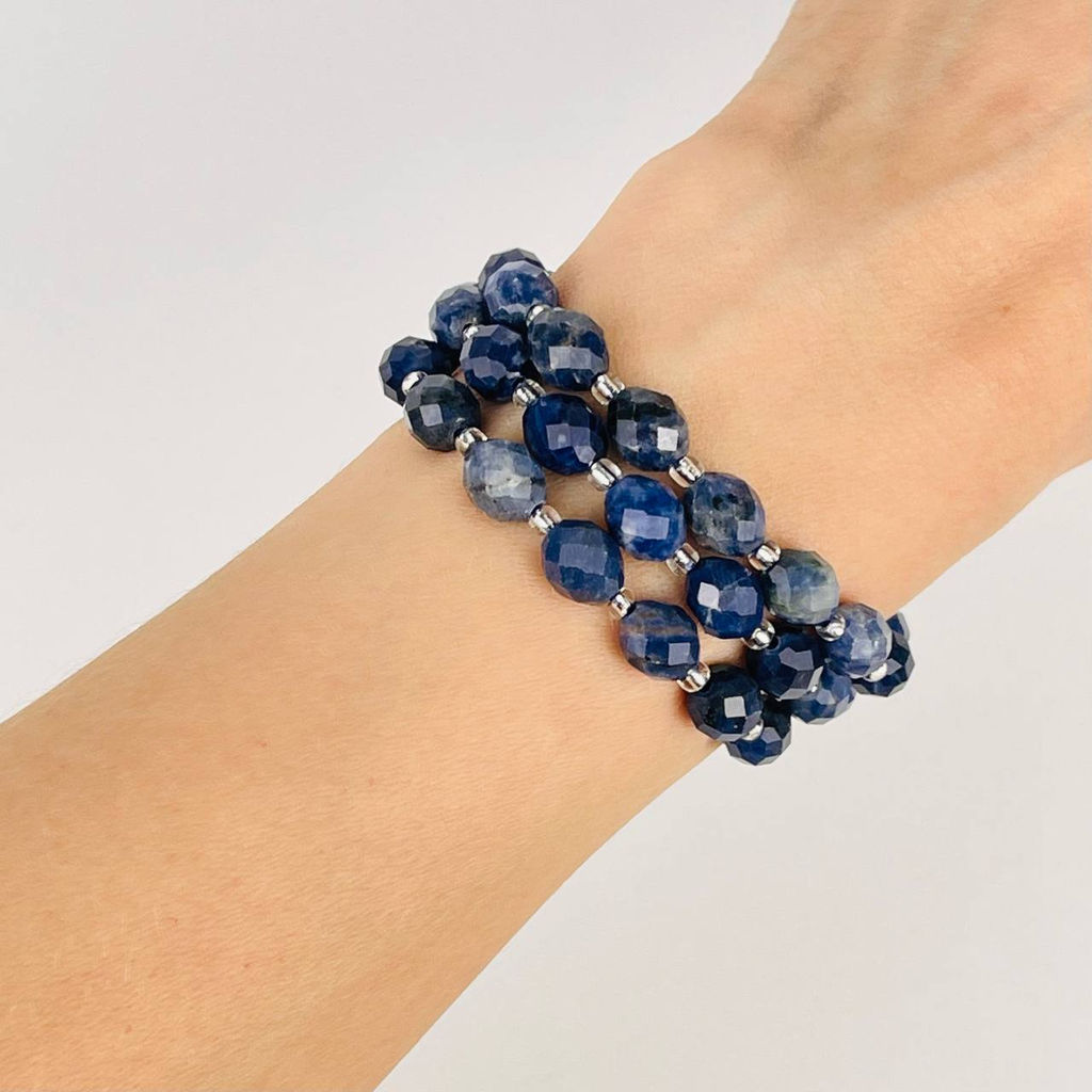 Бусины для украшений из Содалита (37 бусин) 38 см