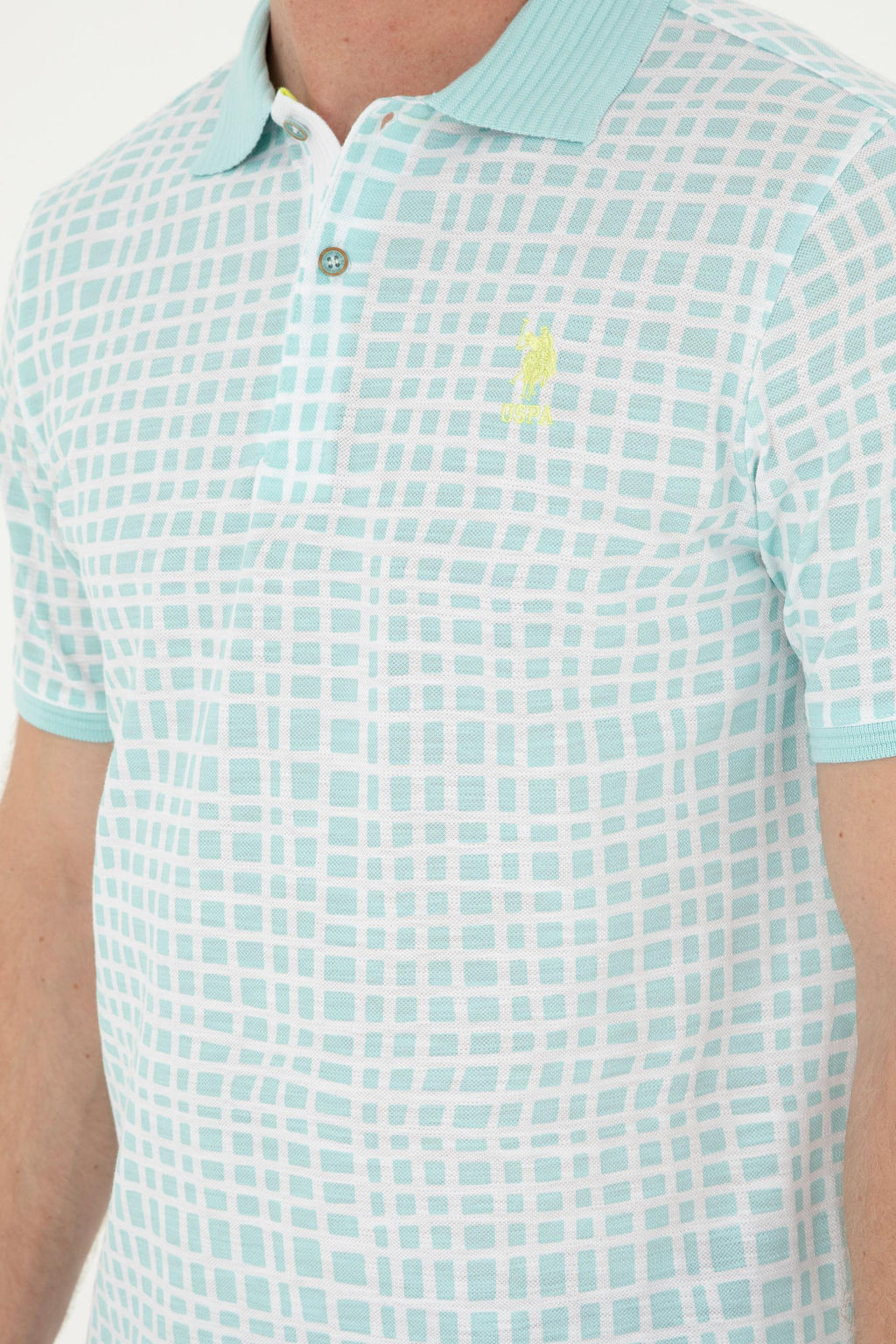 U. S. Polo Assn / Мужская футболка водно-зеленого цвета - U.s. polo assn фото 14