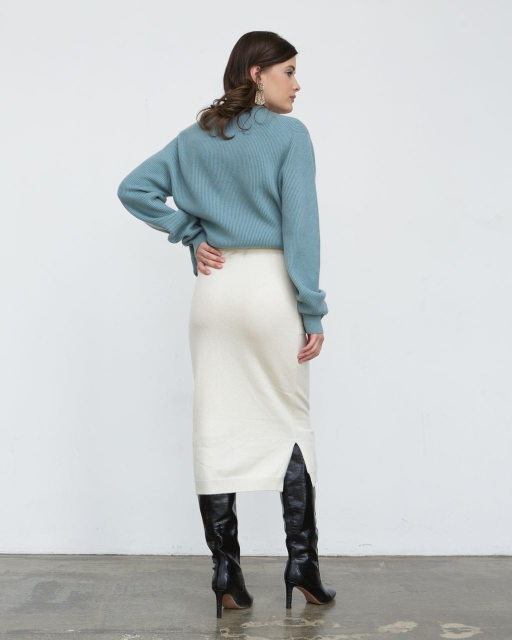 Юбка кашемировая 8024 бежевая