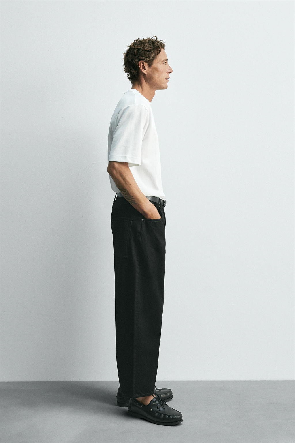 TAPERED WIDE-LEG JEANS - Zara фото 4