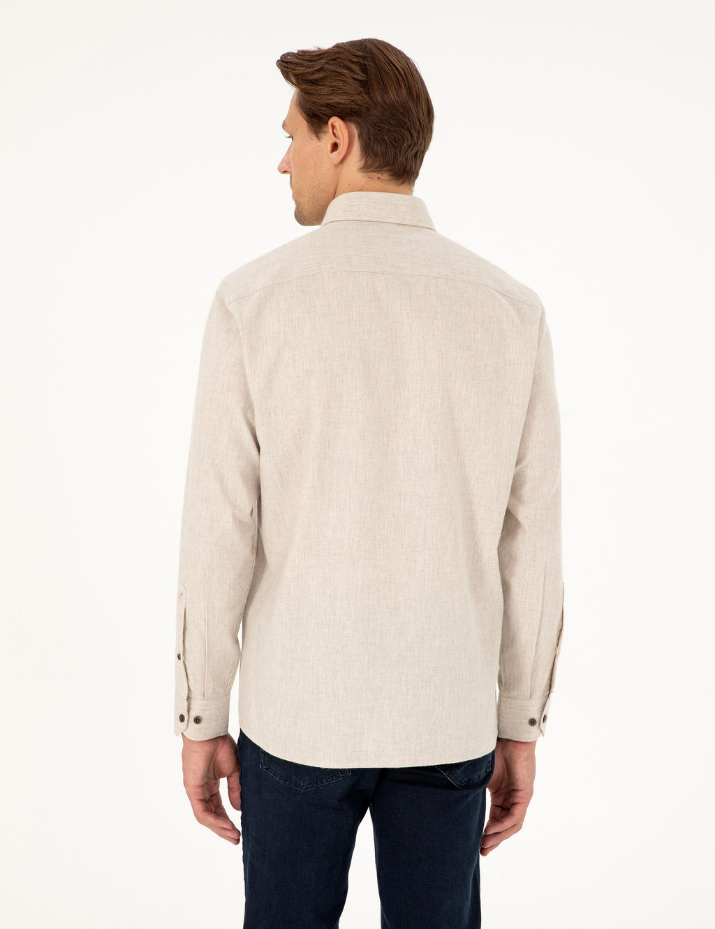 Bej Regular Fit Uzun Kollu G_mlek - Pierre cardin фото 5