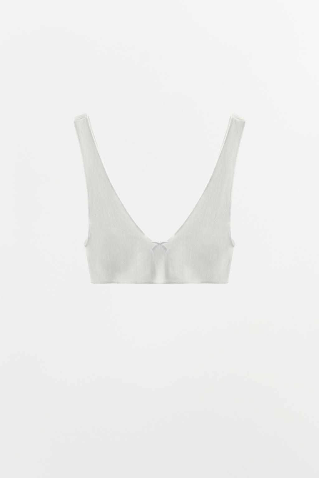 POINTELLE BRALETTE WITH SATIN BOW - Zara фото 4