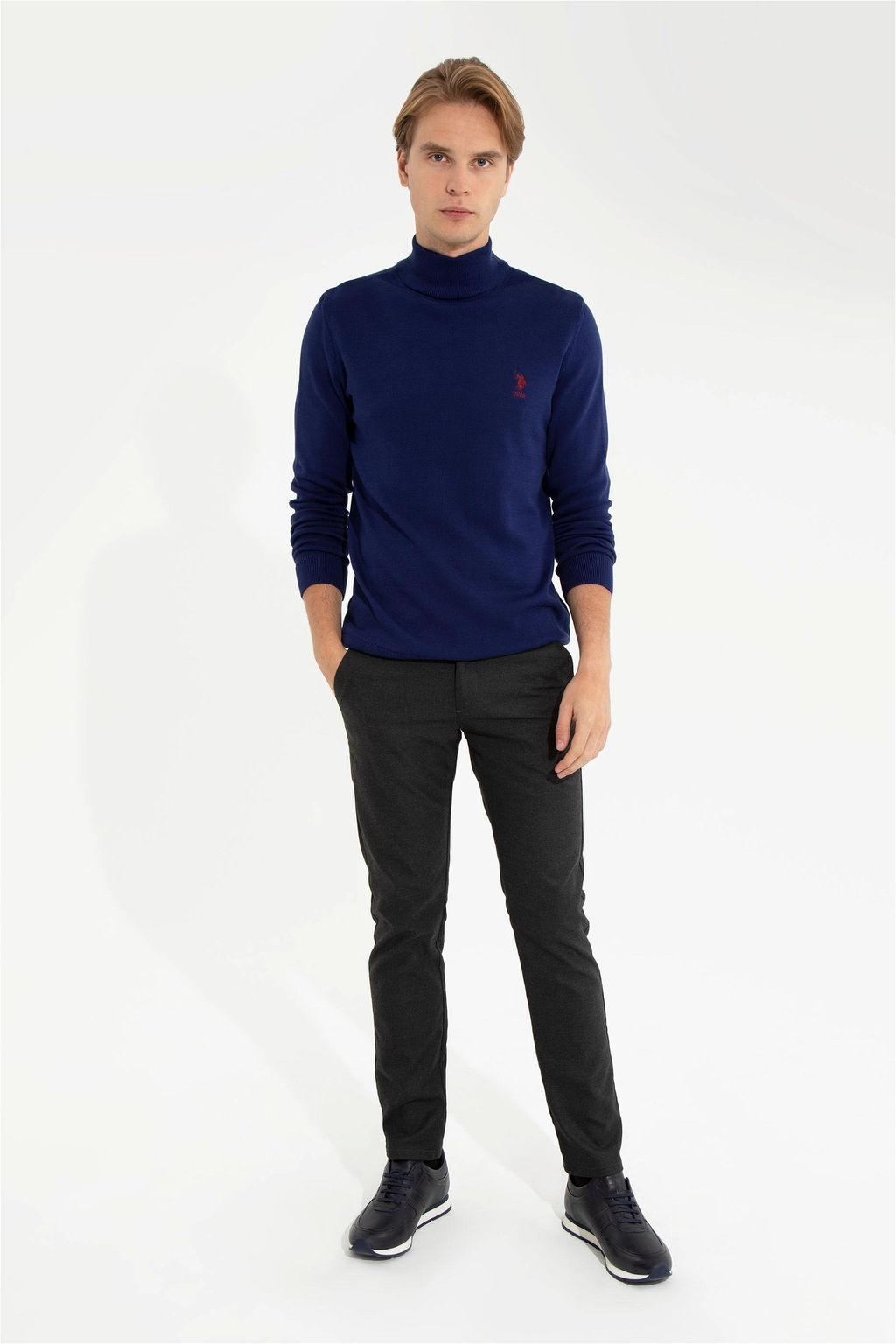 U. S. Polo Assn / Мужской синий базовый свитер - U.s. polo assn фото 9