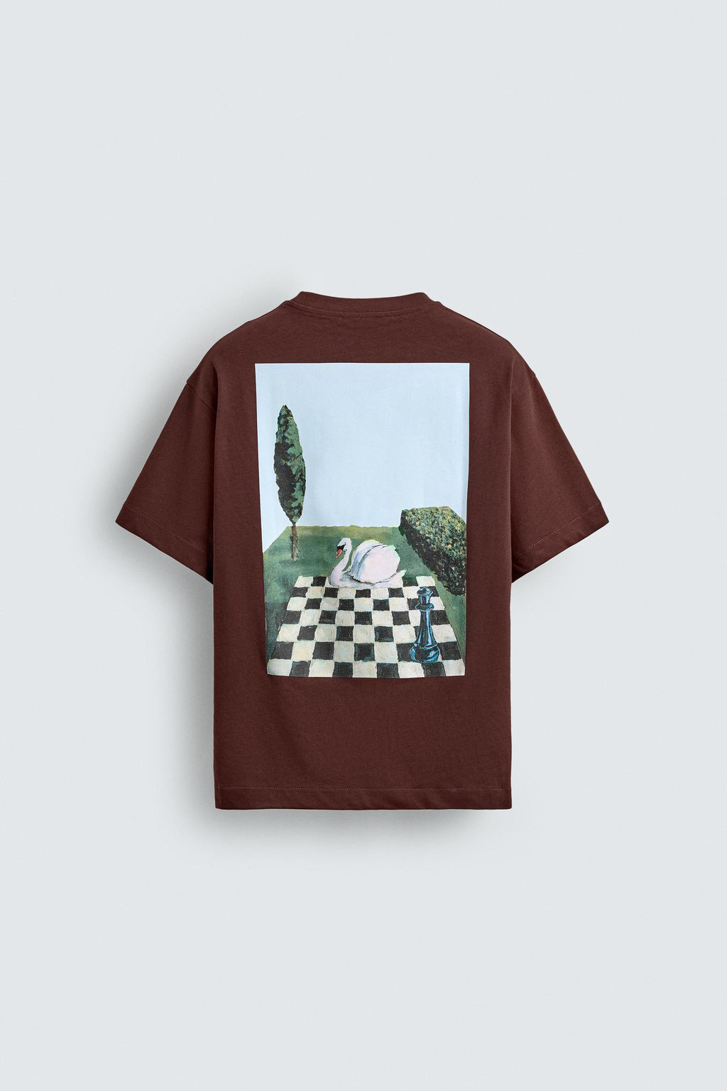 CAMISETA RELAXED FIT GR?FICO CUADRO / Burgundy