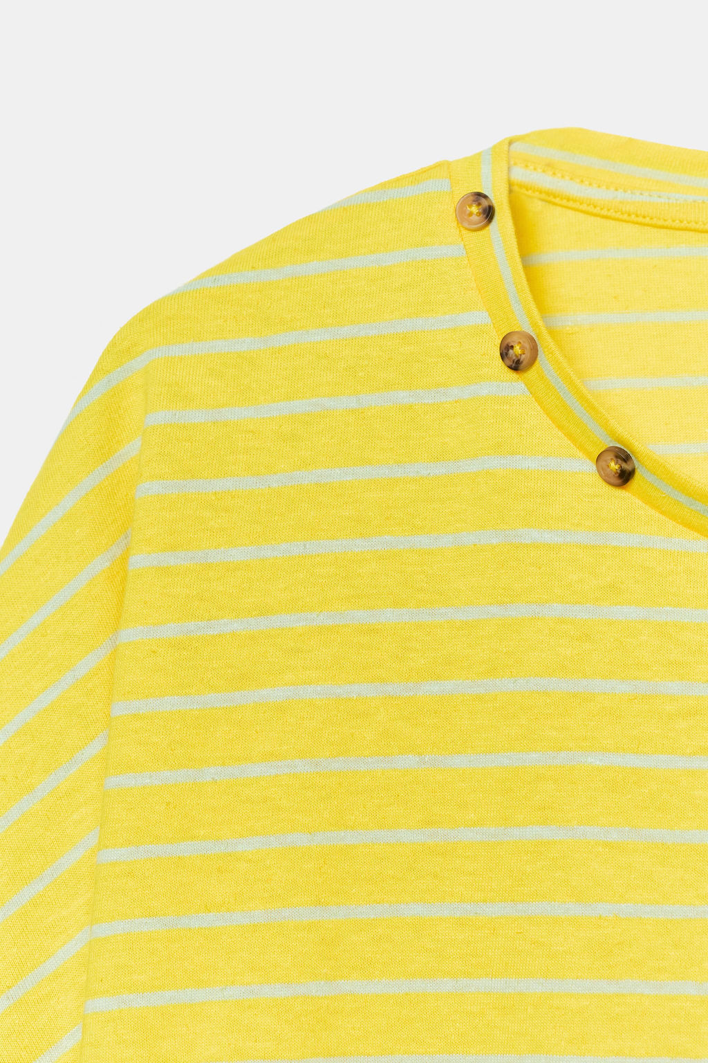 CAMISETA RAYAS ALGOD?N Y LINO / Amarillo - Zara фото 7