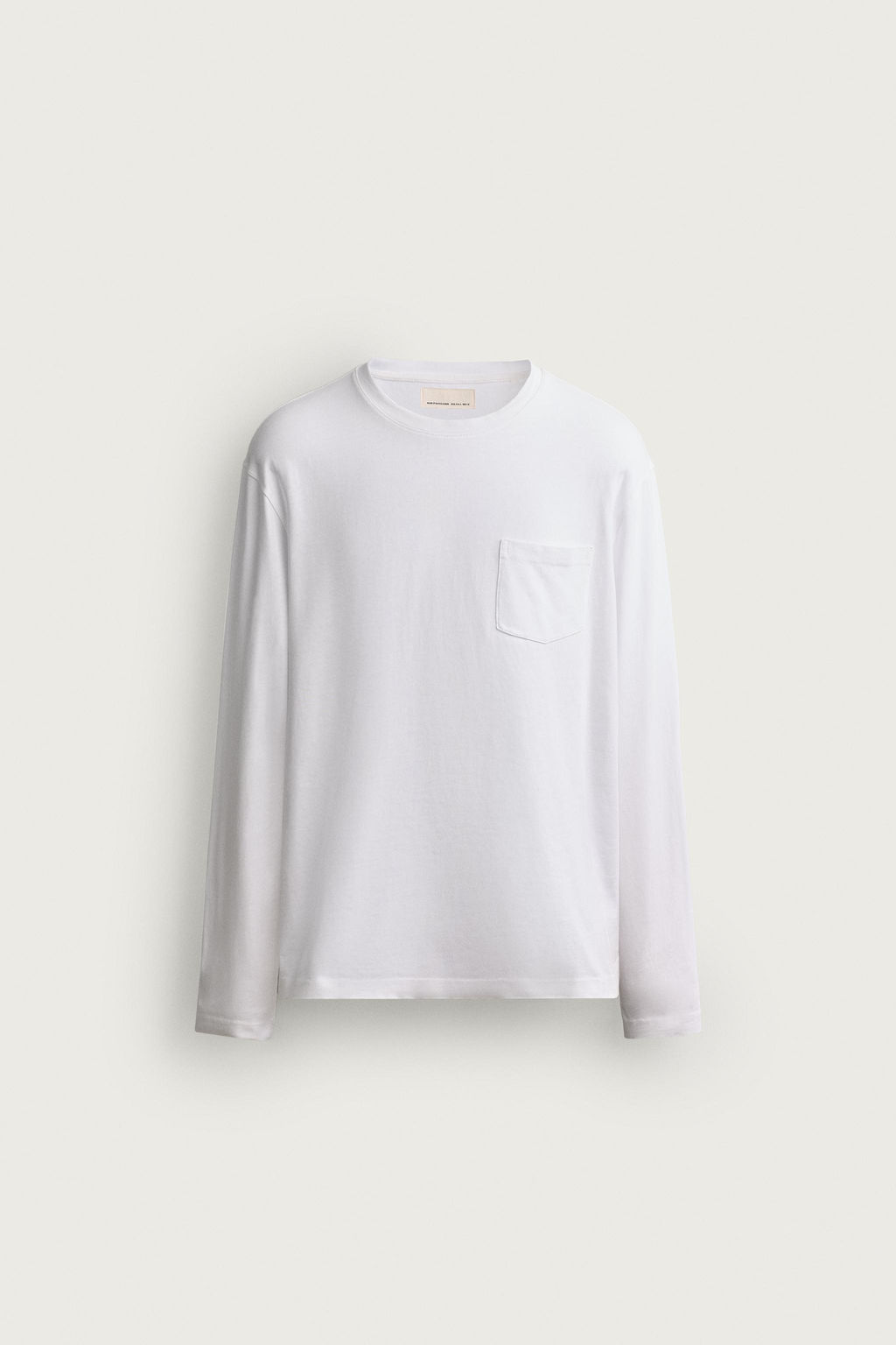 CAMISETA REGULAR FIT MANGA LARGA / Blanco roto - Zara фото 6