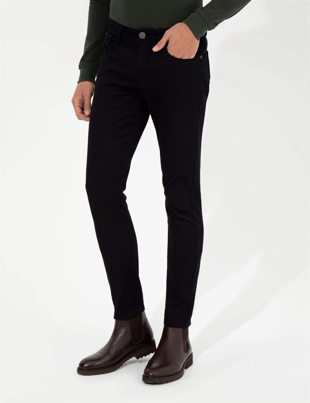 Siyah Slim Fit Kanvas Pantolon - Pierre cardin фото 2