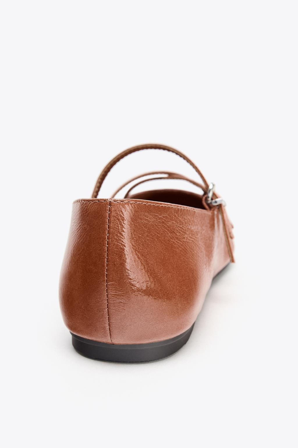 SQUARE TOE LEATHER BALLERINA - Zara фото 5