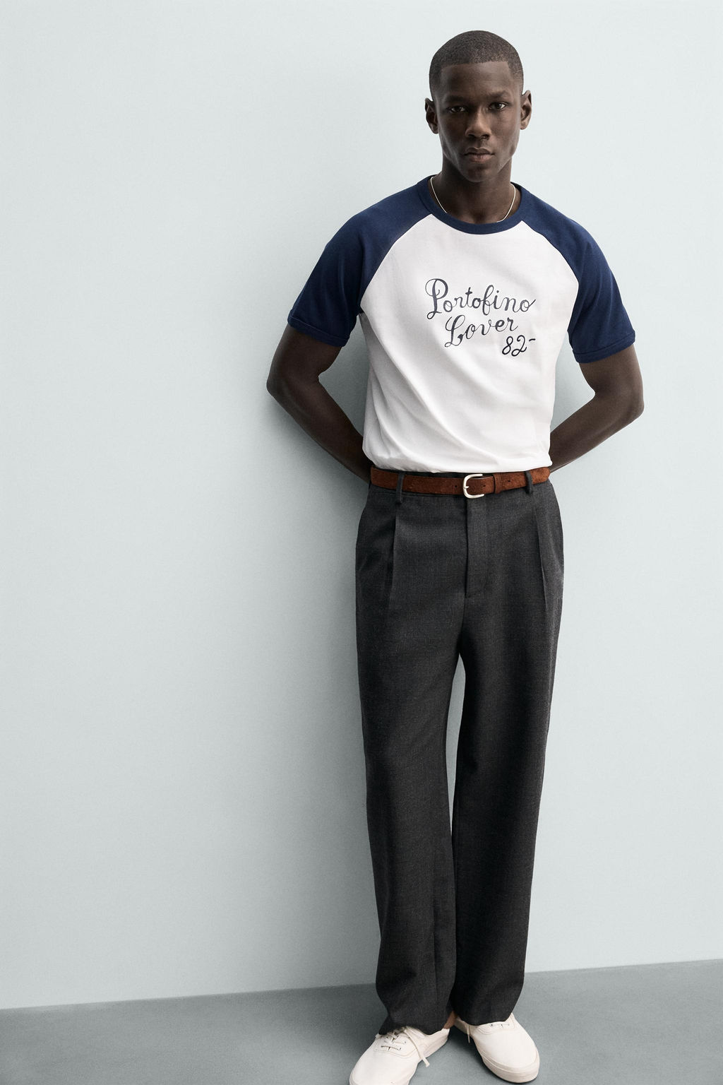 CAMISETA COLOR BLOCK TEXTO PORTOFINO / Marino - Zara фото 6