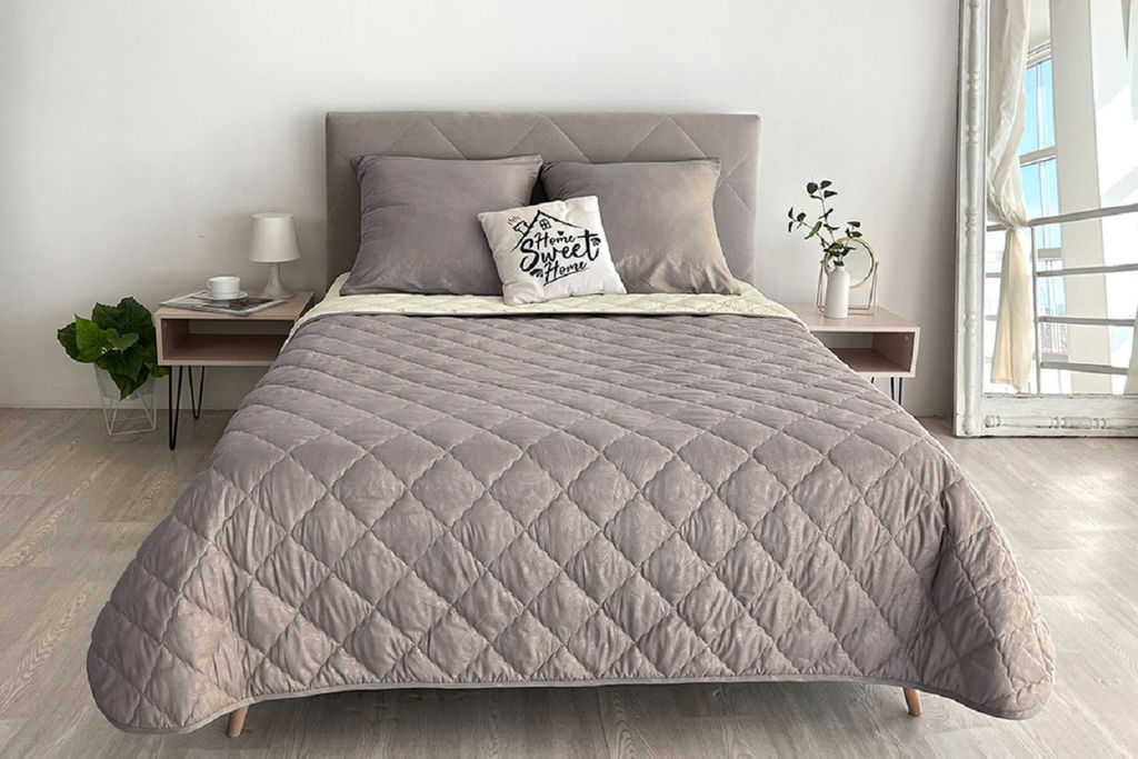 Комплект постельного белья с одеялом New Style КМ-005 крем-кофе