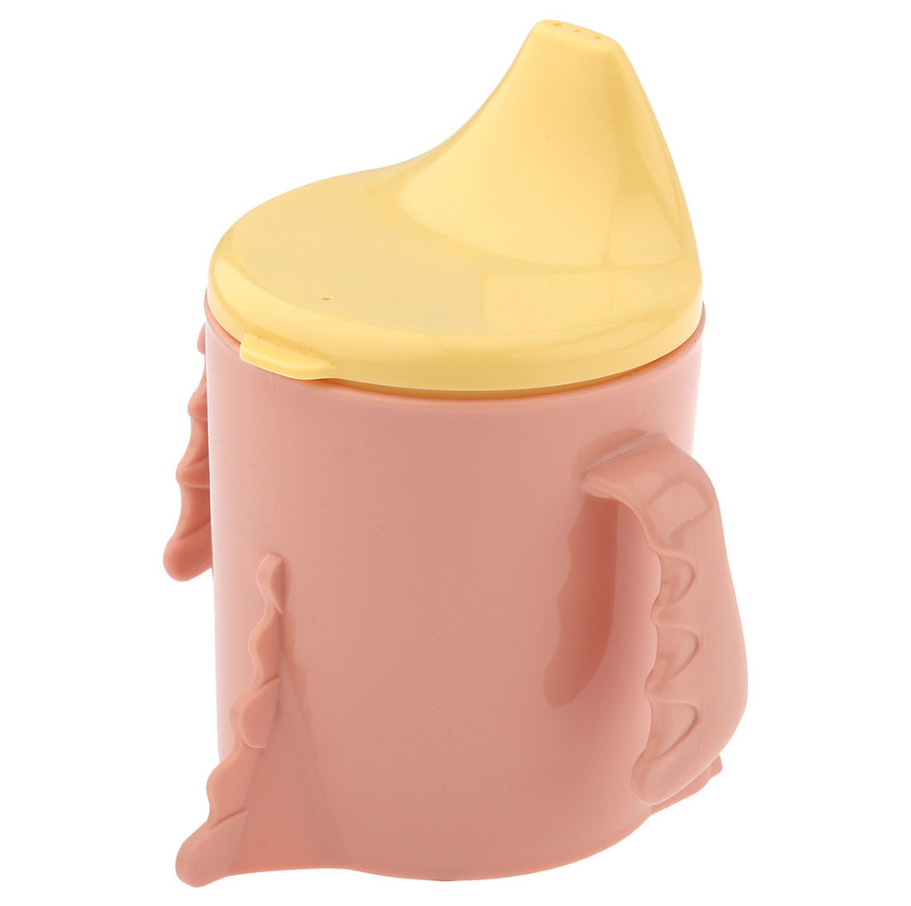 Lalababy Поильник детский пластмассовый Play with Me Hello, Dino! 270мл, 11х9,3х11,7см, персиковая карамель (Россия) - Домашняя мода фото 3